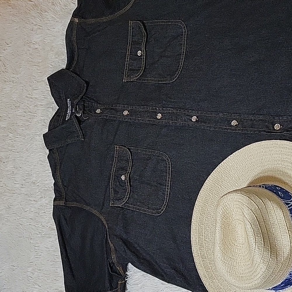Men's Boulder Creek Trading Company Denim Button Down Shirt 2X Big